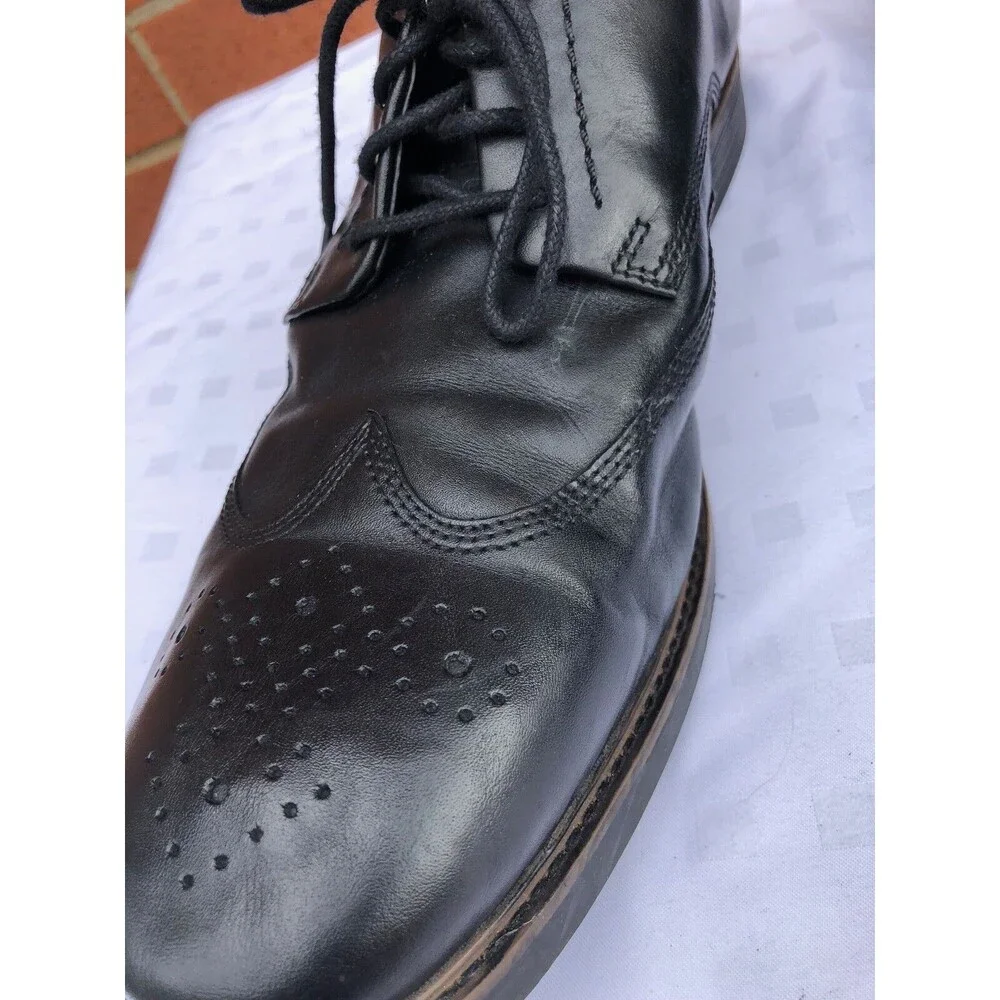 Rockport Men Black Leather Dress Casual Wingtip Oxfords Size 13 M